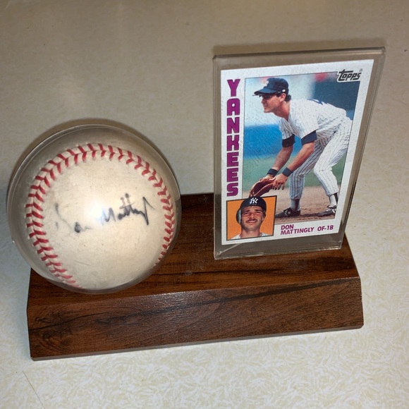 Mlb Other Don Mattingly Autographed Ball And Rookie Card Poshmark